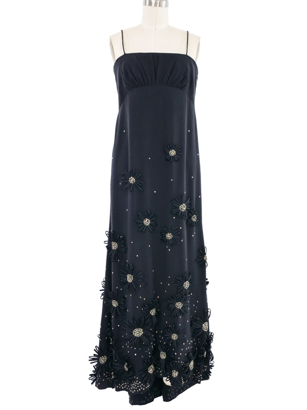 Valentino Floral Applique Gown Dress arcadeshops.com