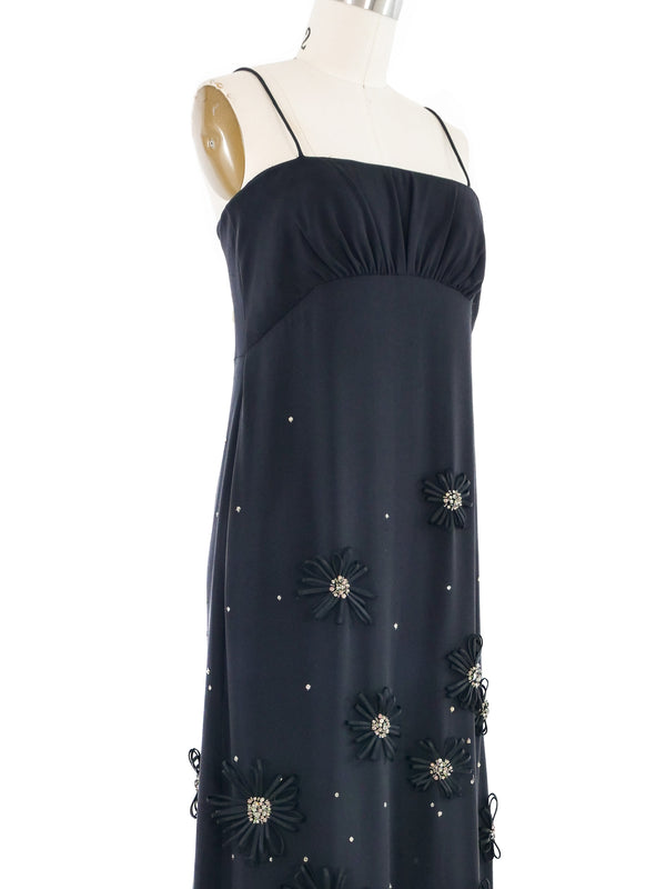 Valentino Floral Applique Gown Dress arcadeshops.com