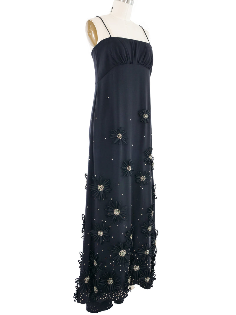 Valentino Floral Applique Gown Dress arcadeshops.com