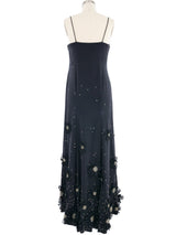 Valentino Floral Applique Gown Dress arcadeshops.com
