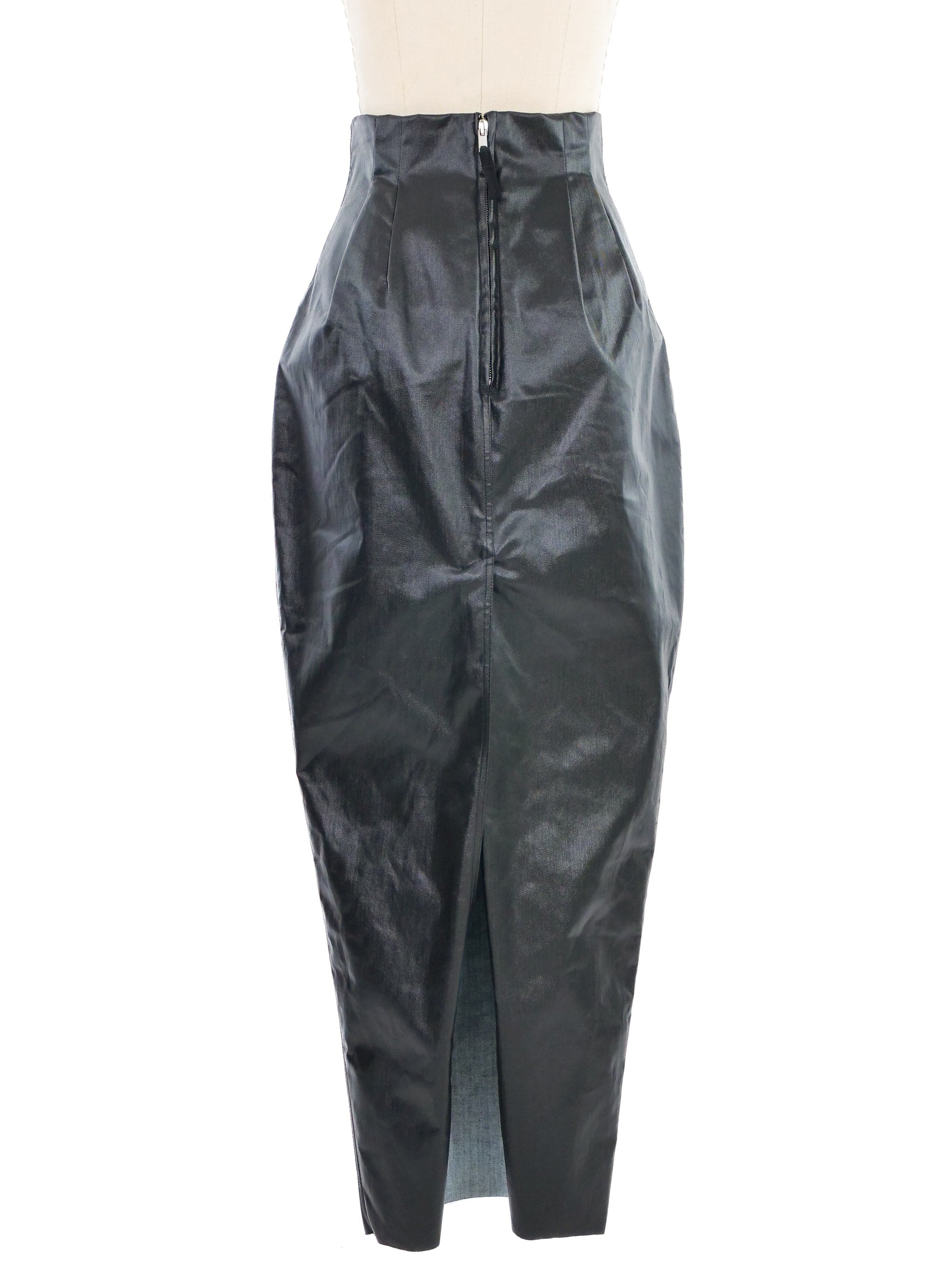 2024 Rick Owens Lido Black Denim Wiggle Skirt 2024 Rick Owens Lido Black Denim Wiggle Skirt