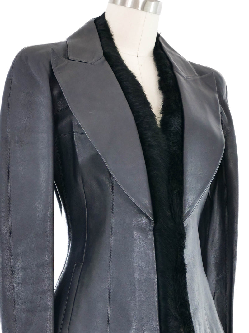 2002 Chanel Lambskin Fur Trim Blazer Dress arcadeshops.com