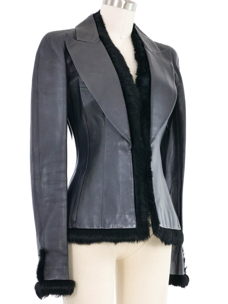 2002 Chanel Lambskin Fur Trim Blazer Dress arcadeshops.com