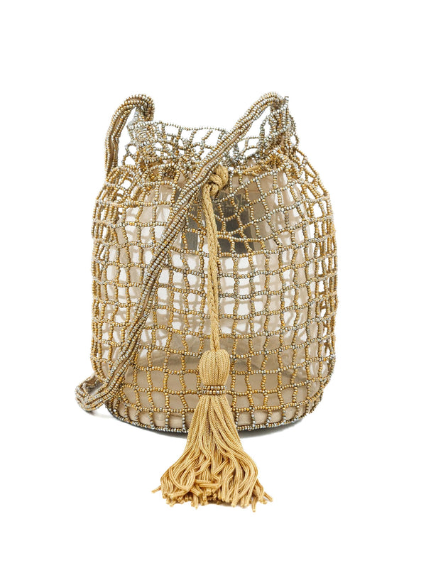 Escada Beaded Net Mini Bag