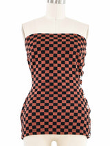 Rudi Gernreich Checkered Knit Top Top arcadeshops.com