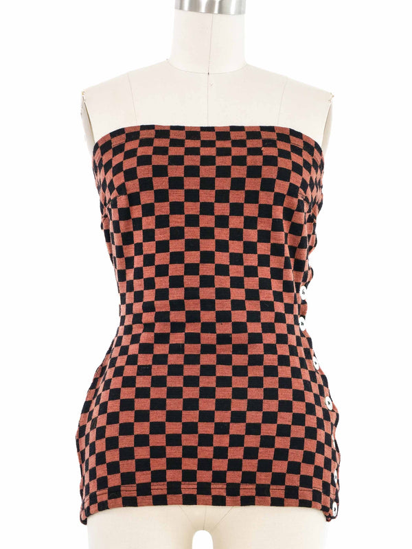Rudi Gernreich Checkered Knit Top Top arcadeshops.com