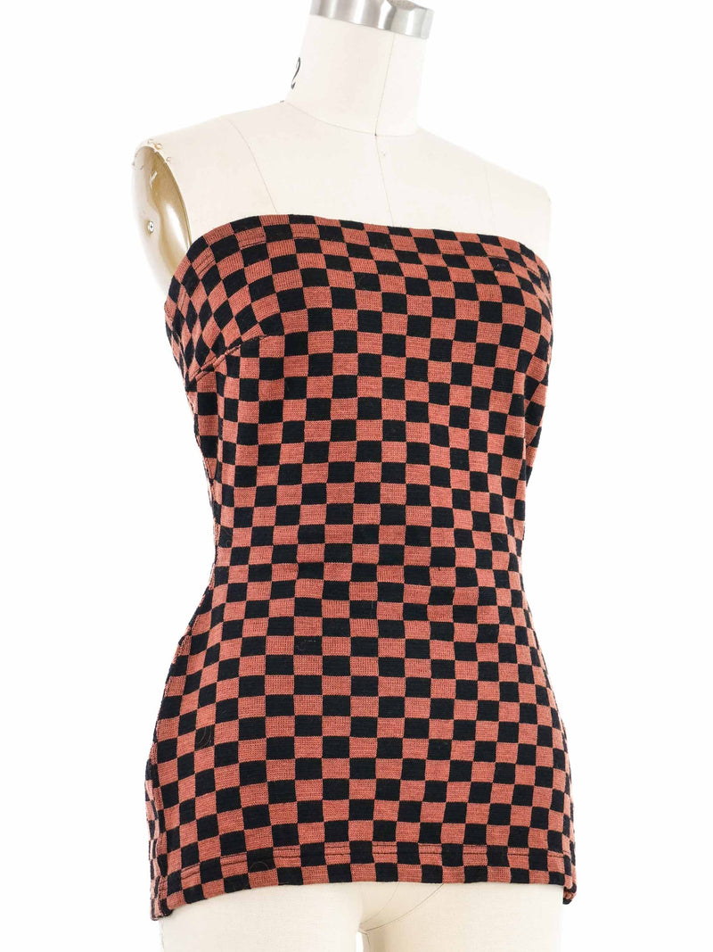Rudi Gernreich Checkered Knit Top Top arcadeshops.com