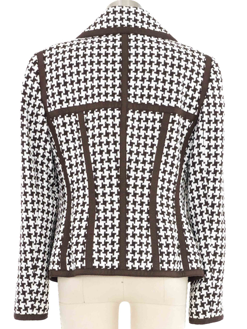 Escada Brown Houndstooth Jacket Jacket arcadeshops.com