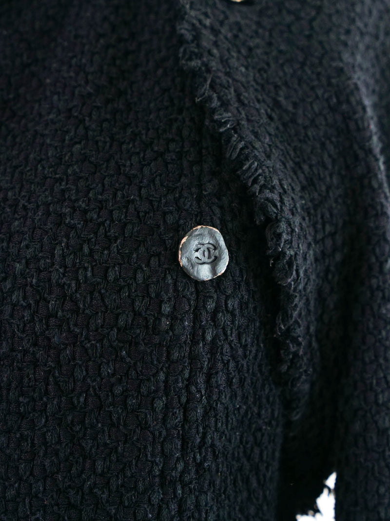 2006 Chanel Convertible Black Tweed Jacket Jacket arcadeshops.com