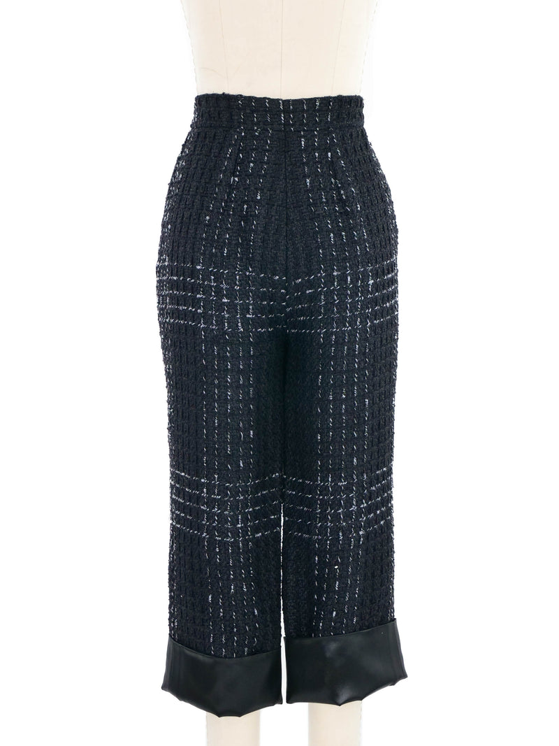 Chanel Satin Cuffed Tweed Pants Bottom arcadeshops.com