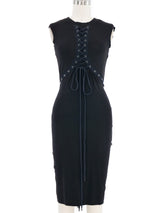 2003 Christian Dior Black Lace Up Jersey Dress Dress arcadeshops.com