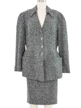 Thierry Mugler Speckled Gray Skirt Suit Suit arcadeshops.com
