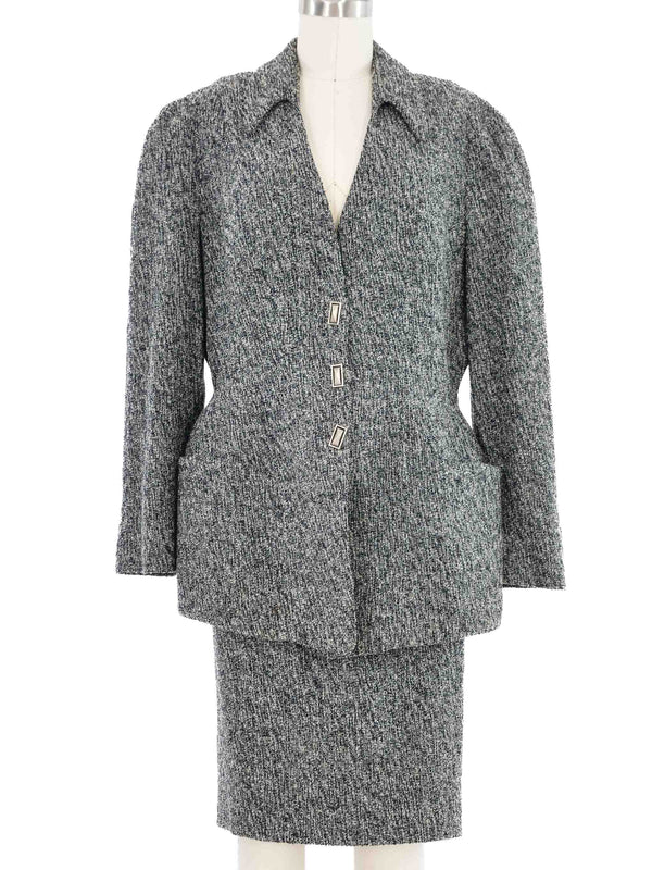 Thierry Mugler Speckled Gray Skirt Suit Suit arcadeshops.com