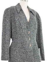 Thierry Mugler Speckled Gray Skirt Suit Suit arcadeshops.com