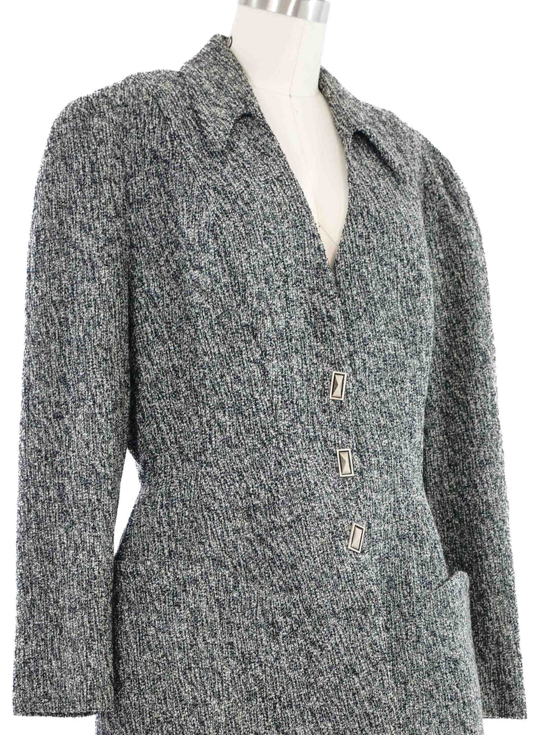 Thierry Mugler Speckled Gray Skirt Suit Suit arcadeshops.com