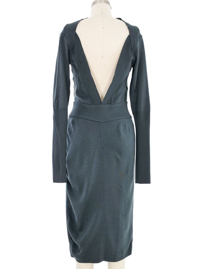 1993 Alaia Sage Green Low Back Knit Dress Dress arcadeshops.com
