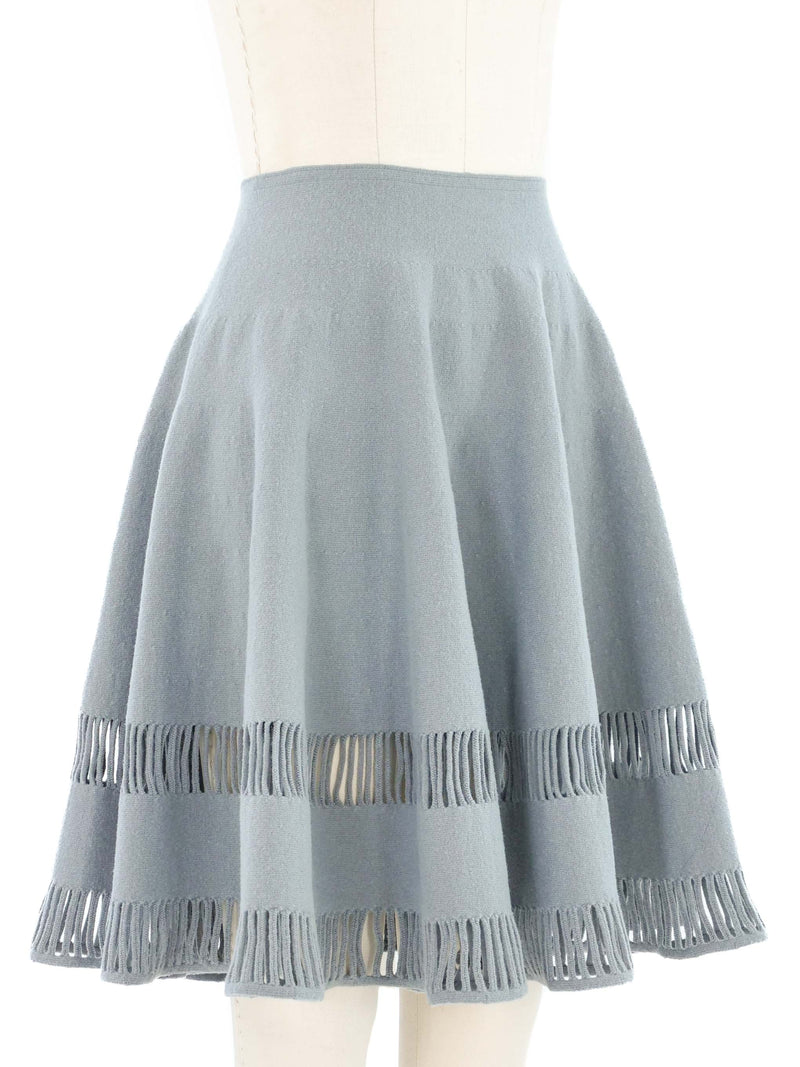 Alaia Dove Gray Knit Skirt Bottom arcadeshops.com