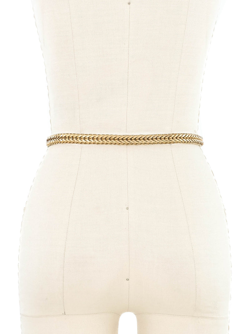 Goldtone Jeweled Buckle Belt Accessory arcadeshops.com