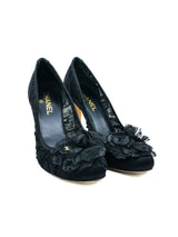 Chanel Black Lace Camellia Heels, 39 Accessory arcadeshops.com