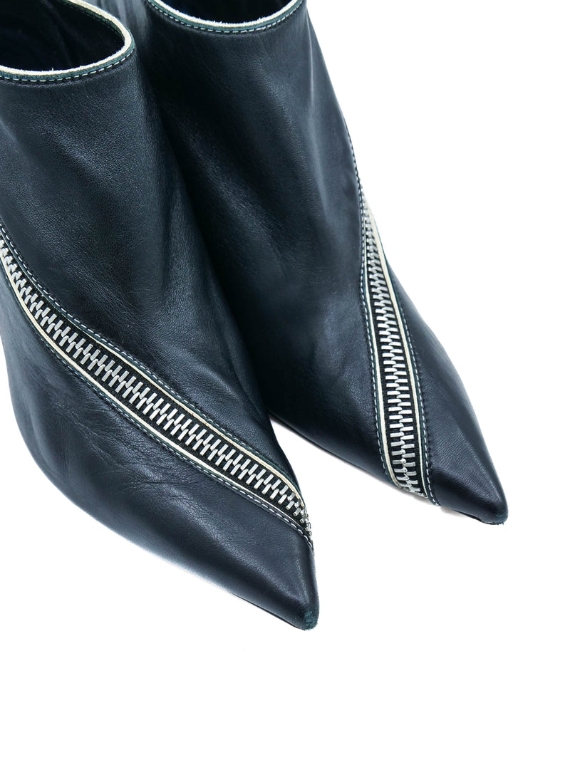 Celine Zip Accent Ankle Booties, 37 Accessory arcadeshops.com