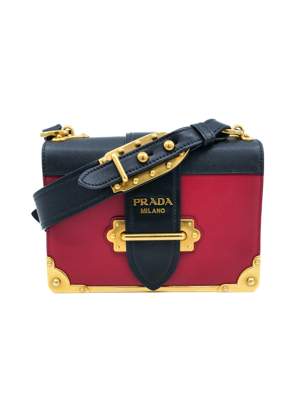 PRADA レッド レザー ケース PRADA（プラダ） 未使用保管品 希少品 箱付き 三角ロゴ 金具 ナイロン