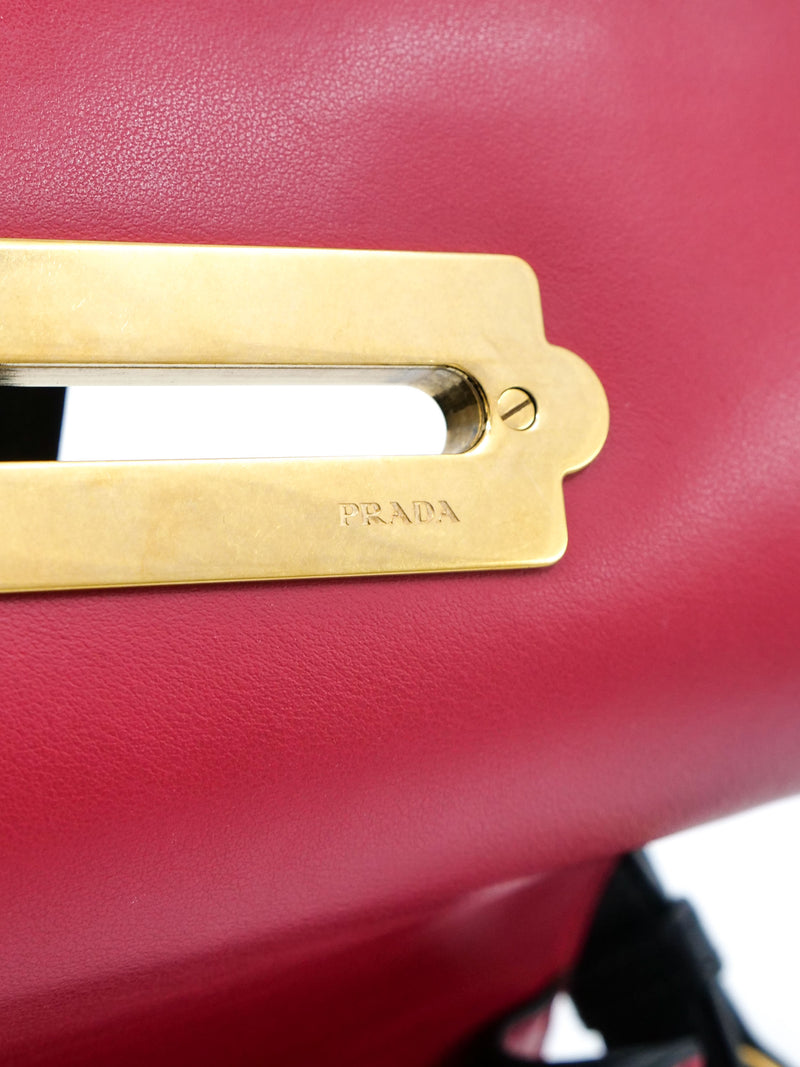 Prada Red Calfskin City Cahier Bag Accessory arcadeshops.com