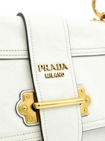 Prada Ivory Calfskin City Cahier Bag display picture 3