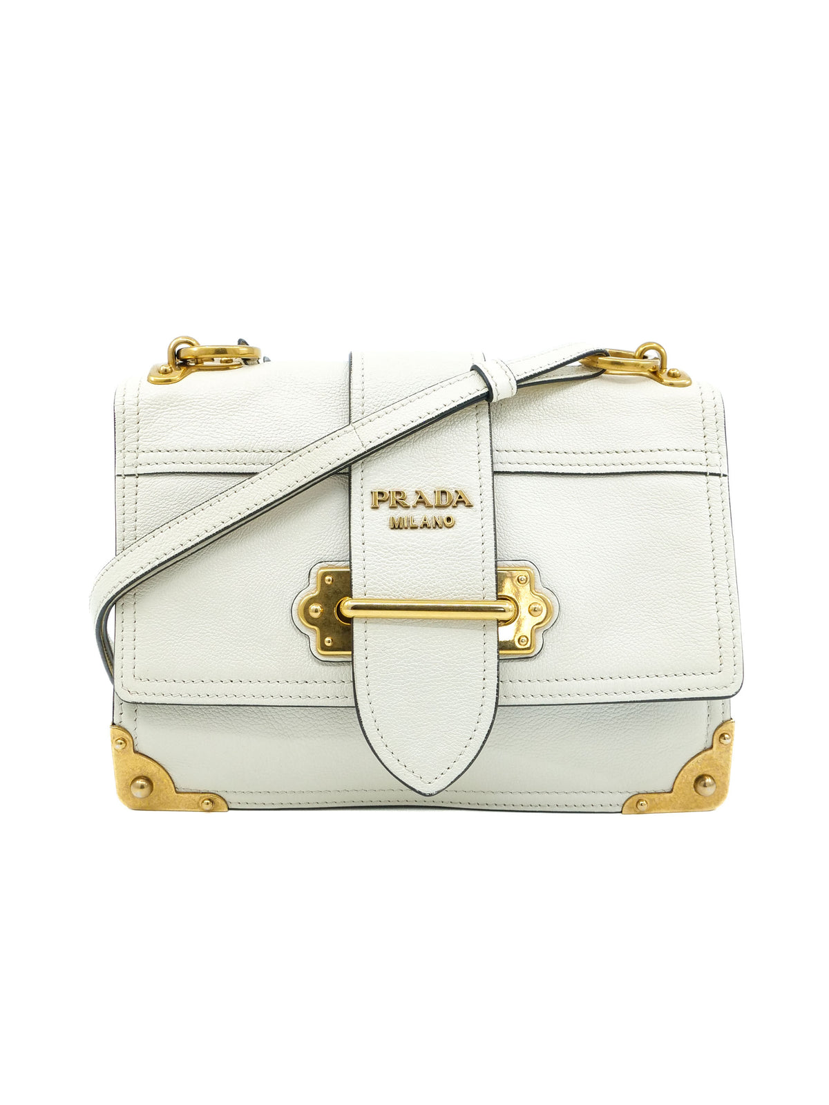 Prada Ivory Calfskin City Cahier Bag display picture 2