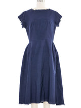 1997 Comme des Garcons Layered Navy Silk Dress Dress arcadeshops.com
