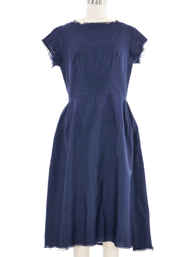 1997 Comme des Garcons Layered Navy Silk Dress Dress arcadeshops.com