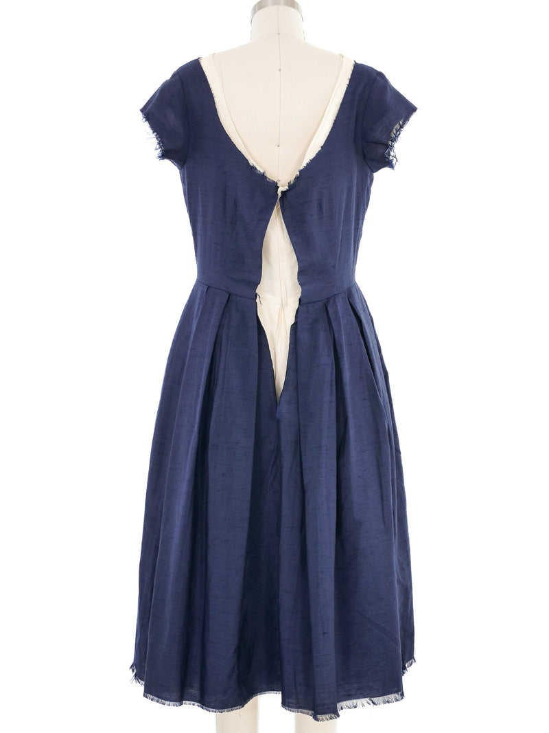 1997 Comme des Garcons Layered Navy Silk Dress Dress arcadeshops.com