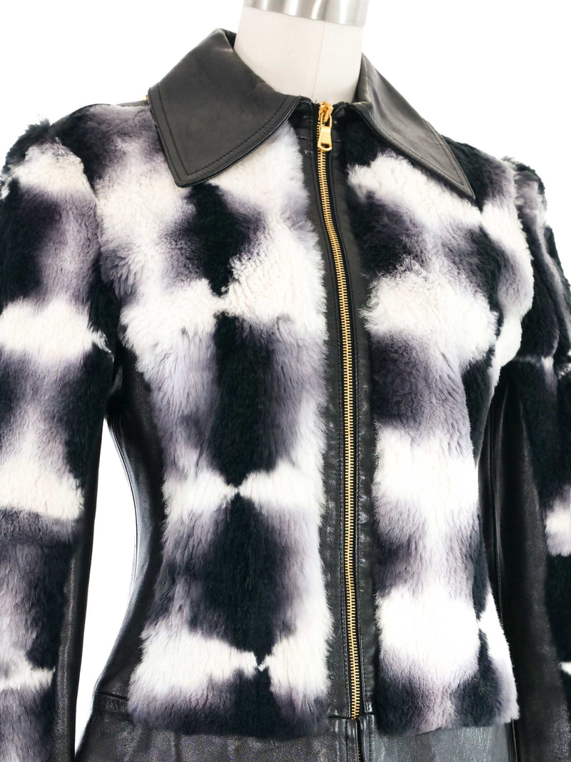 Dolce & Gabbana Rabbit Fur and Leather Jacket Jacket arcadeshops.com