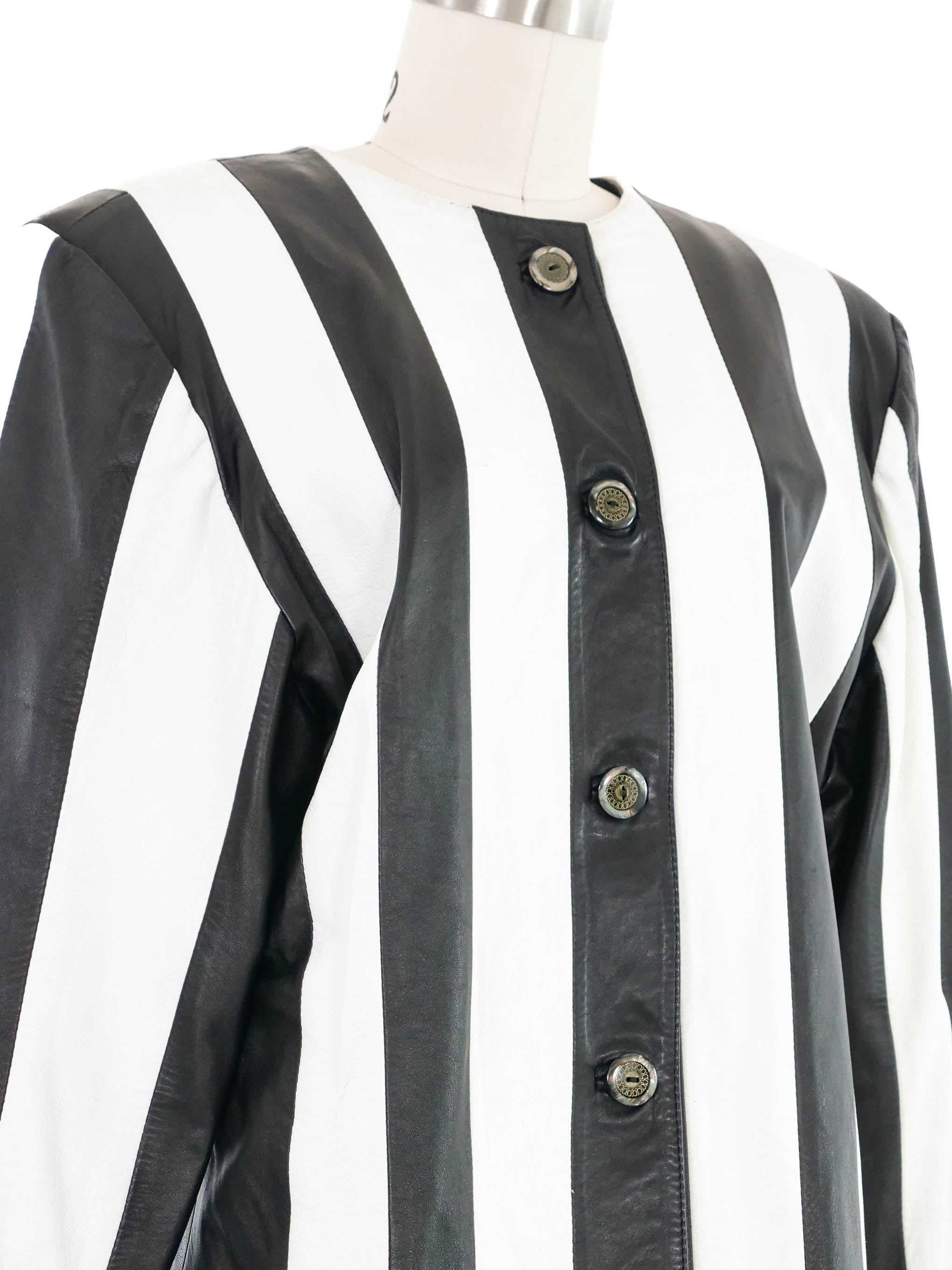 1980s Striped Leather Jacket