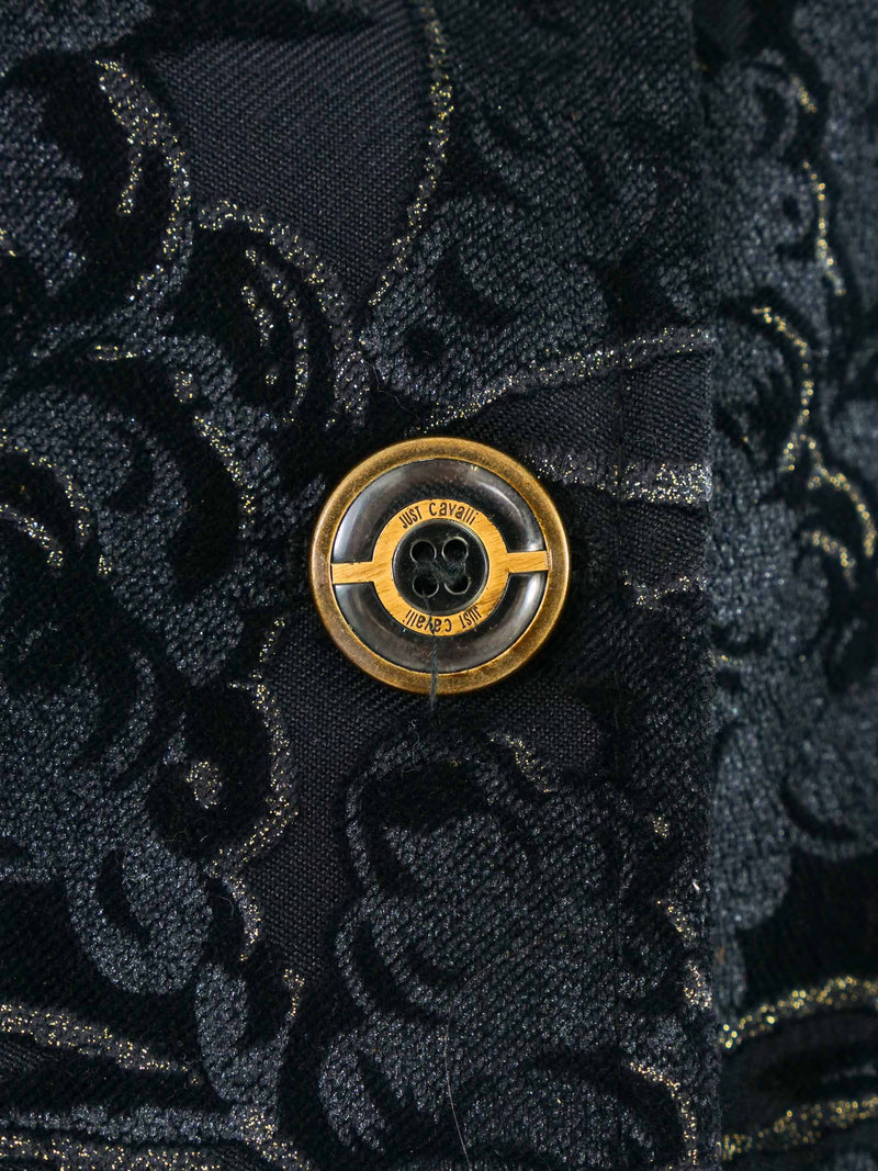Just Cavalli Ruffle Collar Brocade Jacket Jacket arcadeshops.com