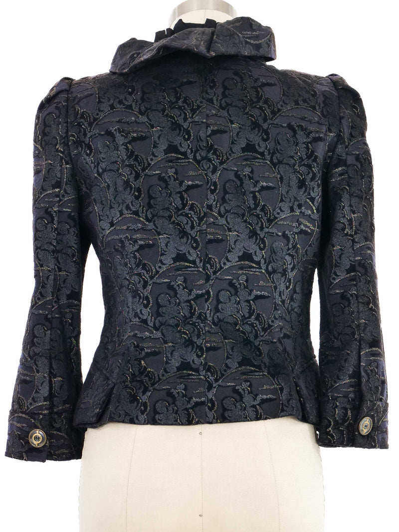 Just Cavalli Ruffle Collar Brocade Jacket Jacket arcadeshops.com