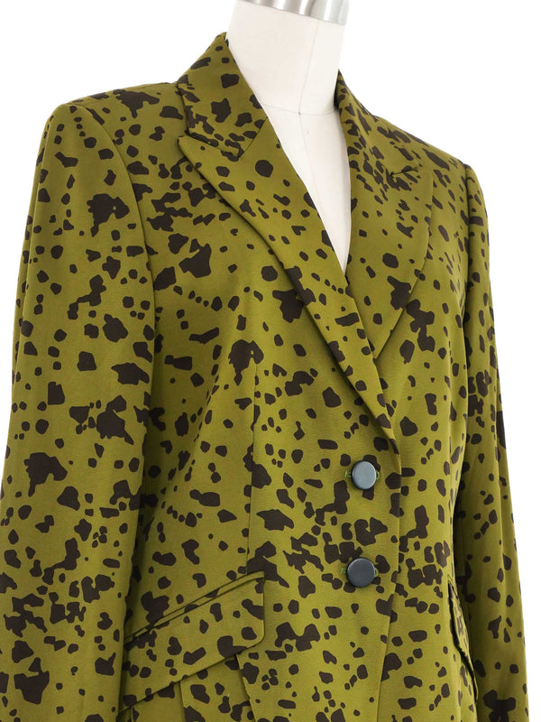 Escada Spotted Green Jacket Jacket arcadeshops.com