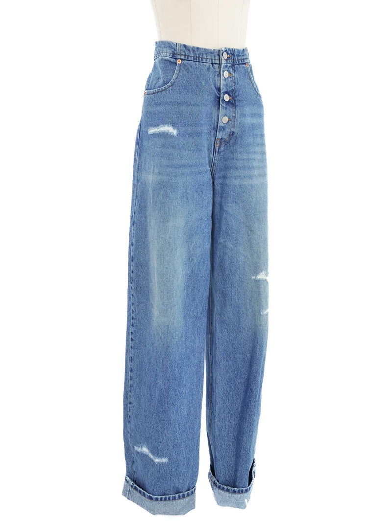 MM6 Baggy Fit Distressed Jeans Bottom arcadeshops.com