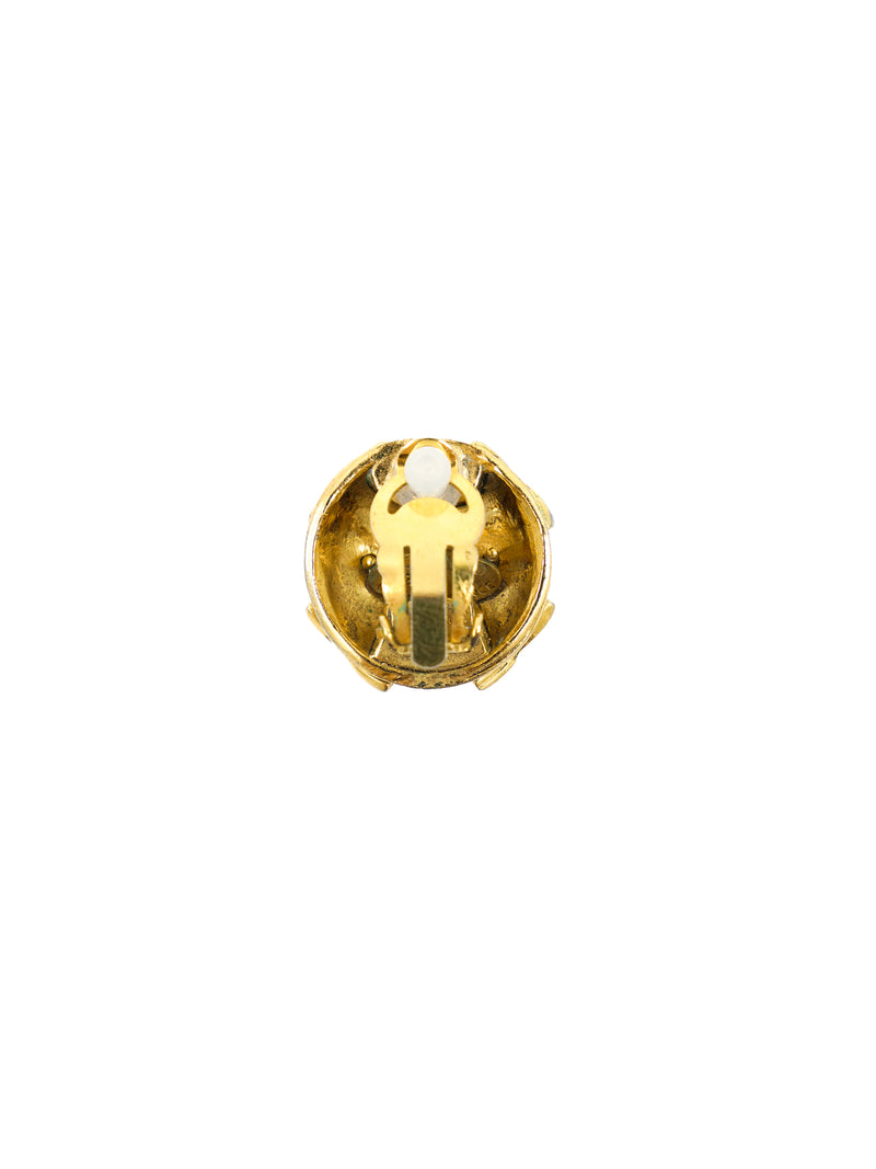 Chanel Crystal Accented Interlocking CC Earrings Jewelry arcadeshops.com