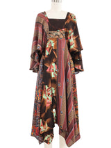 Abstract Printed Scarf Dress