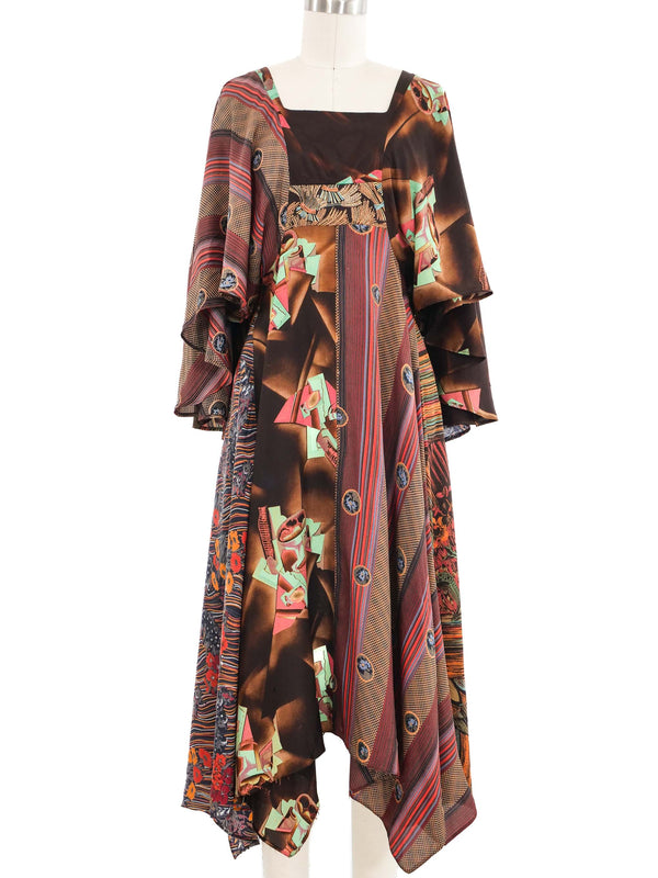 Abstract Printed Scarf Dress