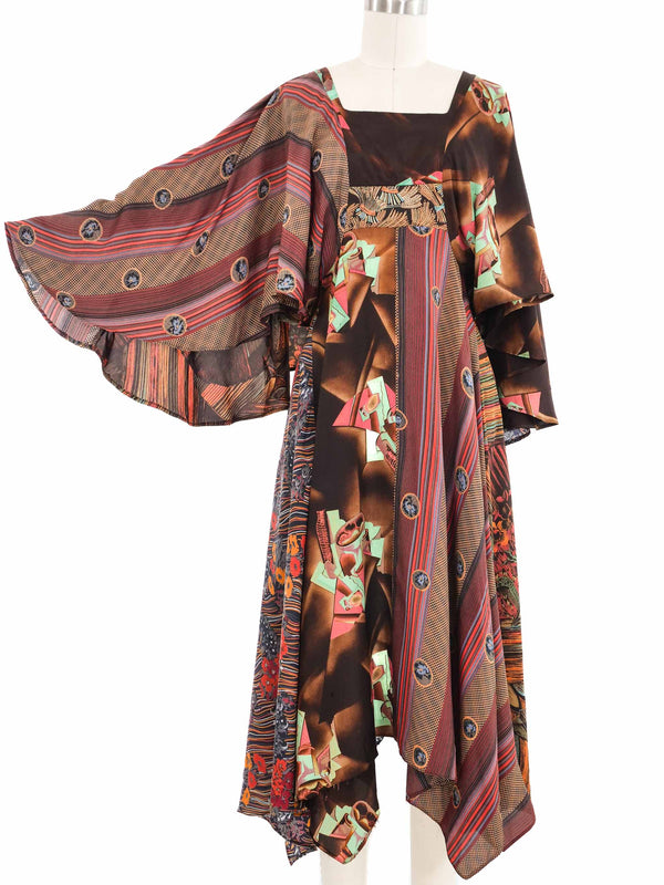 Abstract Printed Scarf Dress