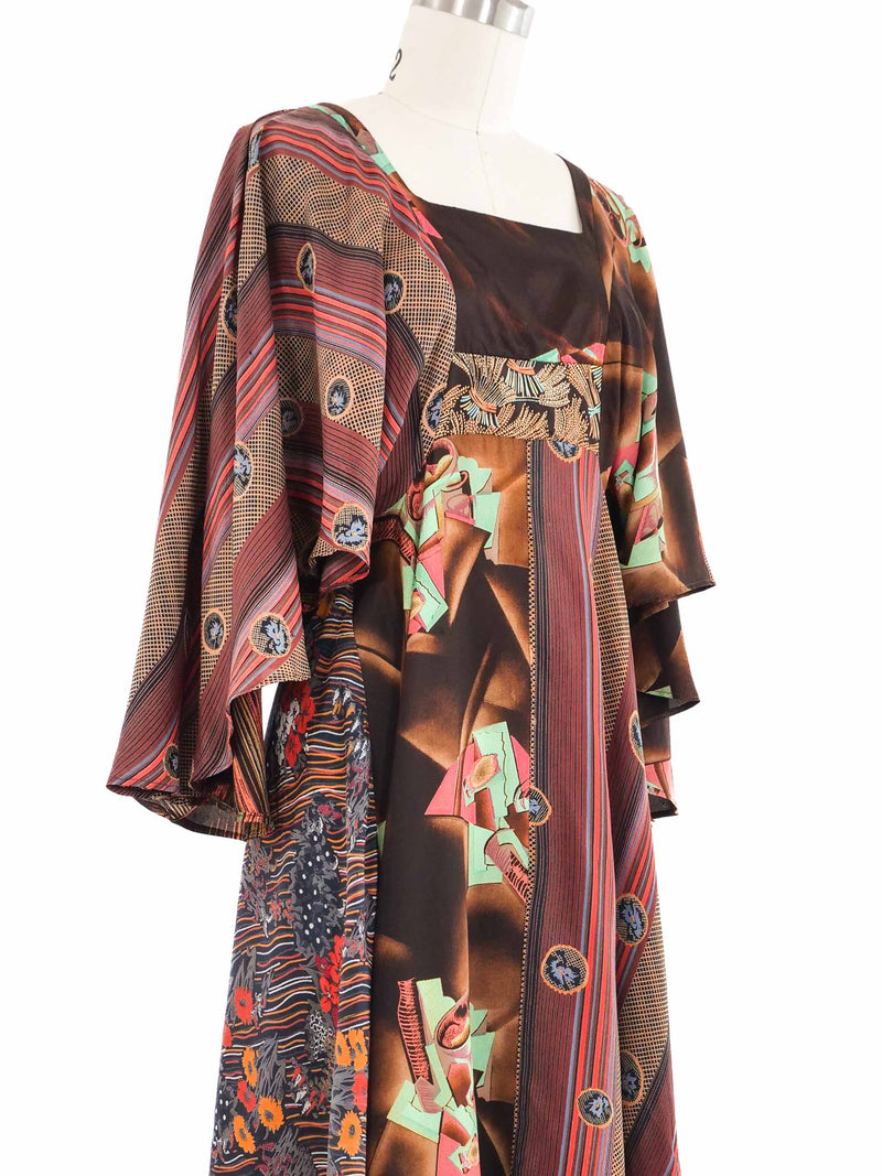 Abstract Printed Scarf Dress