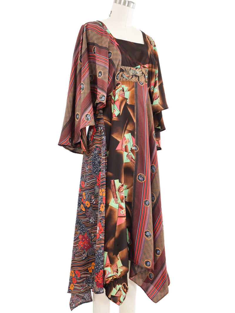 Abstract Printed Scarf Dress