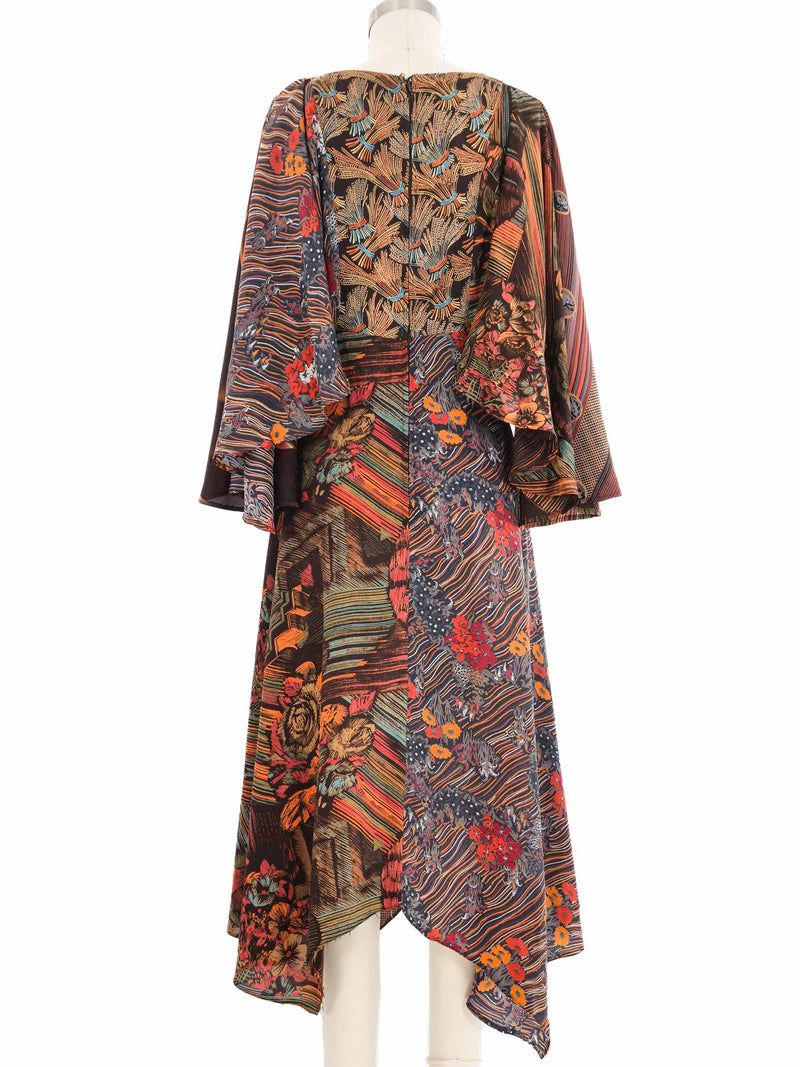 Abstract Printed Scarf Dress
