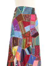Crazy Quilt Patchwork Maxi Skirt
