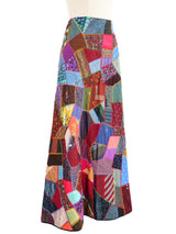 Crazy Quilt Patchwork Maxi Skirt