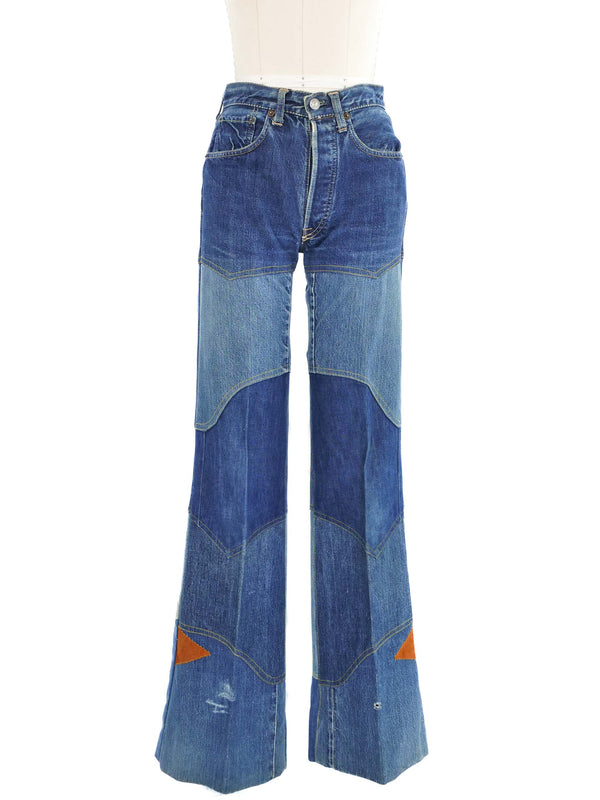 Embroidered Levis Denim Patchwork Pant Suit