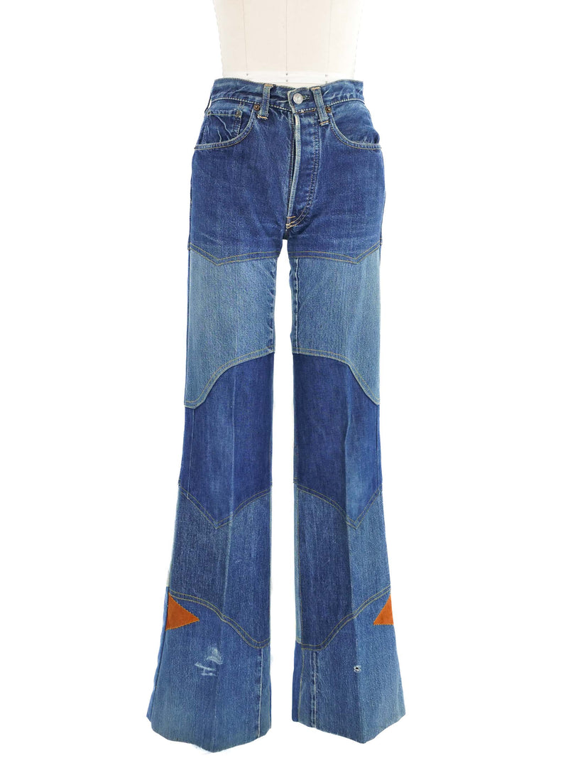 Embroidered Levis Denim Patchwork Pant Suit