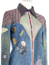 1970s Roberto Cavalli Yes No Denim Jacket