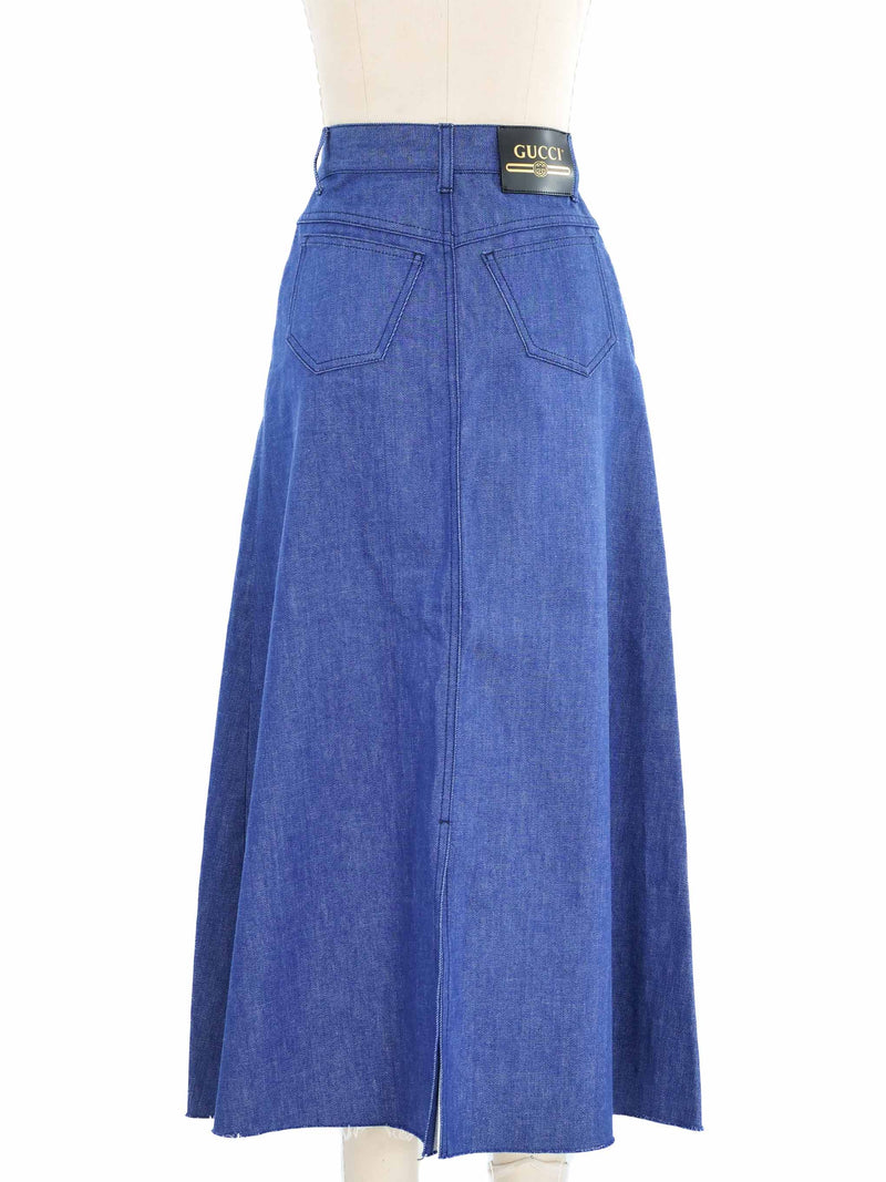 Gucci Raw Hem Denim Skirt